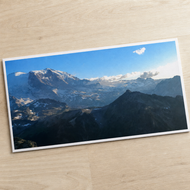 Summer Brilliance — Mt. Rainier Glacier View Closeup Photography | Unframed Horizontal Panoramic Canvas Biophilic Wall Art