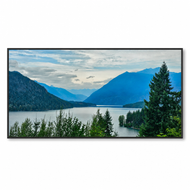 Summer Brilliance — Cushman Lake Moody Mountains Unframed Canvas Biophilic Wall Art