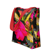 Canvas Tote Bag 15x15 in | Red Summer Flowers Original Photography Print