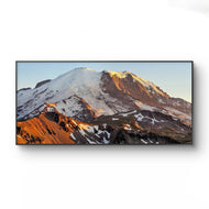 Mt. Rainier in Summer Sunset | Authentic Nature Closeup Photography | Unframed Canvas Horizontal Print | Biophilic Wall Art for Home Office