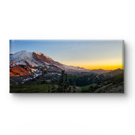 Mt. Rainier in Sunset | Authentic Nature Photography | Gallery Wrapped Canvas Horizontal Print | Biophilic Style Wall Art Home Office Decor