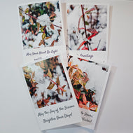 Winter Snowy Foliage Original Photography Greeting Cards | Blank Note Cards Set of 4 with Envelopes | 5.5" × 8.5" Gloss Paper