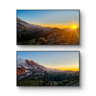 Mt. Rainier in Summer Sunset | Authentic Nature Photography 2 Prints Set | Unframed Horizontal Canvas | Biophilic Style Wall Art