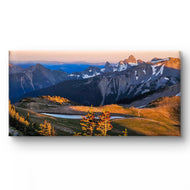 Rainier Mountains in Sunset | Authentic Nature Photography | Gallery Wrapped Canvas Horizontal Print | Biophilic Wall Art for Home & Office Decor