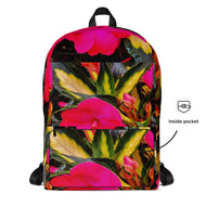 16" Laptop Backpack Waterproof Featuring Original Red Flower Photography Print