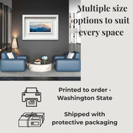 Summer Brilliance — Mt. Rainier in Sunset Photography | Unframed Horizontal Panoramic Canvas Biophilic Wall Art