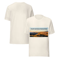 Unisex T-Shirt Featuring Rainier Mountains in Summer Sunset | Original Photography