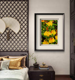 Yellow Flowers with Raindrops Photography | Set of 3 Vertical Unframed Canvas Prints | Nature Wall Art for Home & Office