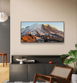 Mt. Rainier in Summer Sunset | Authentic Nature Closeup Photography | Unframed Canvas Horizontal Print | Biophilic Wall Art for Home Office
