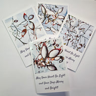 Winter Snowy Foliage Original Photography Greeting Cards | Blank Note Cards Set of 4 with Envelopes | 5.5" × 8.5" Glossy