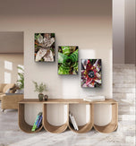 Vibrant Succulent Plants Authentic Closeup Photography Wall Art | Vertical Unframed Canvas Prints Set of 3 | Biophilic Home Office Décor