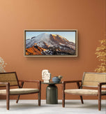 Mt. Rainier in Summer Sunset | Authentic Nature Closeup Photography | Unframed Canvas Horizontal Print | Biophilic Wall Art for Home Office