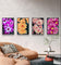 Vibrant Dahlia Flowers Canvas Wall Art Set | 4 Unframed Vertical Prints | Eco-Friendly Modern Home Office Décor