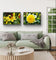 Yellow Dahlia Flowers Closeup Photography Unframed Canvas Set of 4 Prints - Modern Nature Wall Art for Home Office Decor