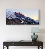 Mt. Rainier in Summer Sunset | Authentic Nature Closeup Photography | Gallery Wrapped Canvas Horizontal Print | Biophilic Style Wall Art