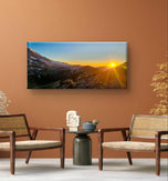 Mt. Rainier in Sunset | Authentic Nature Photography | Gallery Wrapped Canvas Horizontal Print | Biophilic Style Wall Art for Home Office