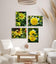 Yellow Dahlia Flowers Closeup Photography Unframed Canvas Set of 4 Prints - Modern Nature Wall Art for Home Office Decor
