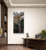 Summer Tree in Sunset | Authentic Nature Closeup Photography | Gallery Wrapped Canvas Vertical Print | Biophilic Wall Art for Home Decor