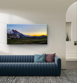 Mt. Rainier in Sunset | Authentic Nature Photography | Gallery Wrapped Canvas Horizontal Print | Biophilic Wall Art for Home Office Décor