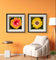 Vibrant Flowers with Raindrops Photography | Set of 4 Square Unframed Canvas Prints | Nature Wall Art for Home & Office