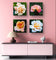 Vibrant Rose Flowers Set of 4 Square Prints | Authentic Nature Closeup Photography | Unframed Canvas Wall Art Collection | Modern Home Office Decor