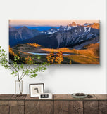 Rainier Mountains in Sunset | Authentic Nature Photography | Gallery Wrapped Canvas Horizontal Print | Biophilic Wall Art for Home & Office Decor