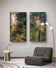 Forest Trees in Sunset | Authentic Nature Photography Prints Set of 3 | Vertical Unframed Canvas | Biophilic Wall Art