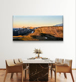 Rainier Mountains in Summer Sunset | Authentic Nature Photography | Gallery Wrapped Canvas Horizontal Print | Biophilic Wall Art for Home & Office Décor