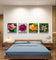Vibrant Tropical Flowers Close-Up Nature Photography I Square Unframed Canvas Wall Art Set of 4 | Elegant Floral Print for Home Décor