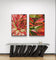 Red Succulent Wall Art Set of 2 | Unframed Vertical Canvas Prints | Botanical Home Décor by The Virtue of God | Aesthetic Closeup Photography