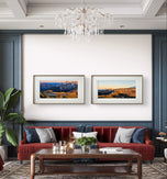 Rainier Mountains in Sunset Canvas Print Set of 2 | Authentic Nature Photography | Unframed Horizontal Canvas | Biophilic Wall Art