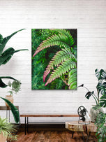 Gallery Wrapped Canvas Wall Art | Lash Green Foliage Closeup Authentic Photography | Biophilic Style Home & Office Décor