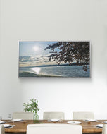Sea Sunset with Vibrant Leaves | Nature Photography Wall Art | Unframed Canvas Print | Horizontal Large Modern Tranquil Landscape Home Décor