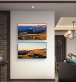 Rainier Mountains in Sunset Canvas Print Set of 2 | Authentic Nature Photography | Unframed Horizontal Canvas | Biophilic Wall Art