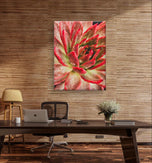 Red Succulents with Raindrops | Macro Photography Print | Vertical Gallery Wrapped Canvas Wall Art for Home & Office