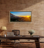 Mt. Rainier in Summer Sunset | Authentic Nature Photography 2 Prints Set | Unframed Horizontal Canvas | Biophilic Style Wall Art