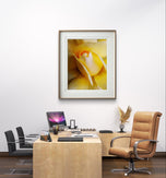 Yellow Rose Macro Photography Print | Authentic Nature Wall Art | Unframed Canvas Vertical Print | Modern Home Office Decor