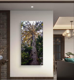 Summer Tree in Sunset | Authentic Nature Closeup Photography | Gallery Wrapped Canvas Vertical Print | Biophilic Wall Art for Home Decor