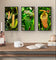Vibrant Tropical Flowers Closeup Photography Unframed Canvas Set of 3 Prints - Modern Nature Wall Art for Home Office Decor