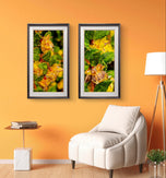 Yellow Flowers with Raindrops Photography | Set of 3 Vertical Unframed Canvas Prints | Nature Wall Art for Home & Office