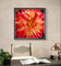 Red Dahlia with Raindrops Nature Macro Photography Canvas Set | 6 Square Prints | Botanical Wall Art
