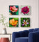 Vibrant Tropical Flowers Close-Up Nature Photography I Square Unframed Canvas Wall Art Set of 4 | Elegant Floral Print for Home Décor