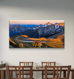Rainier Mountains in Sunset | Authentic Nature Photography | Gallery Wrapped Canvas Horizontal Print | Biophilic Wall Art for Home & Office Decor