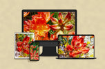 Digital 10 Prints 3x4 Ratio | Red Rhododendron Flowers Authentic Macro Photography | Instant Download for Home Wall Art Decor & Multi-Device Wallpapers