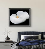 White Lily Flower Closeup Photography Unframed Canvas Print - Modern Floral Wall Art for Home Office Decor