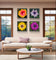 Vibrant Flowers with Raindrops Photography | Set of 4 Square Unframed Canvas Prints | Nature Wall Art for Home & Office