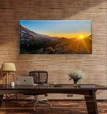 Mt. Rainier in Sunset | Authentic Nature Photography | Gallery Wrapped Canvas Horizontal Print | Biophilic Style Wall Art for Home Office