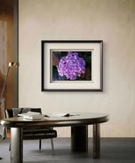 Purple Hydrangea Blossom | Authentic Closeup Photography Print | Unframed Canvas Horizontal Print | Biophilic Floral Wall Art
