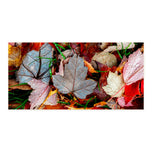 Raindrops on Pink and Blue-Gray Autumn Leaves | Unframed Canvas Fine Art Macro Photography Print