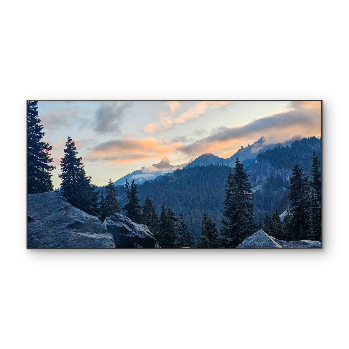 Summer Brilliance — Alpine Rocks and Firs at Sunset